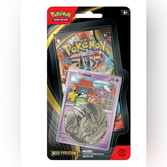 Pokémon TCG Mega Evolution Booster Pack with 1 Promo Card and 1 Pokémon Coin - Picture 1 of 2